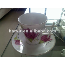 Gold rim porcelain tea cup&saucer